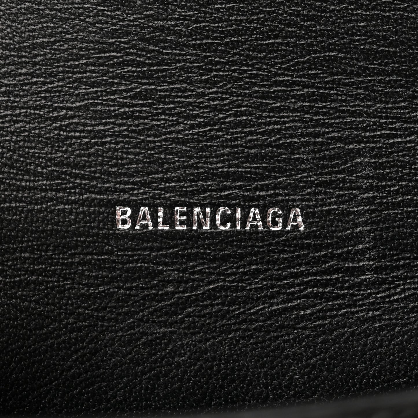 Calfskin Graffiti Logo Monochrome Crocodile Embossed Hourglass Top Handle Bag XS Black