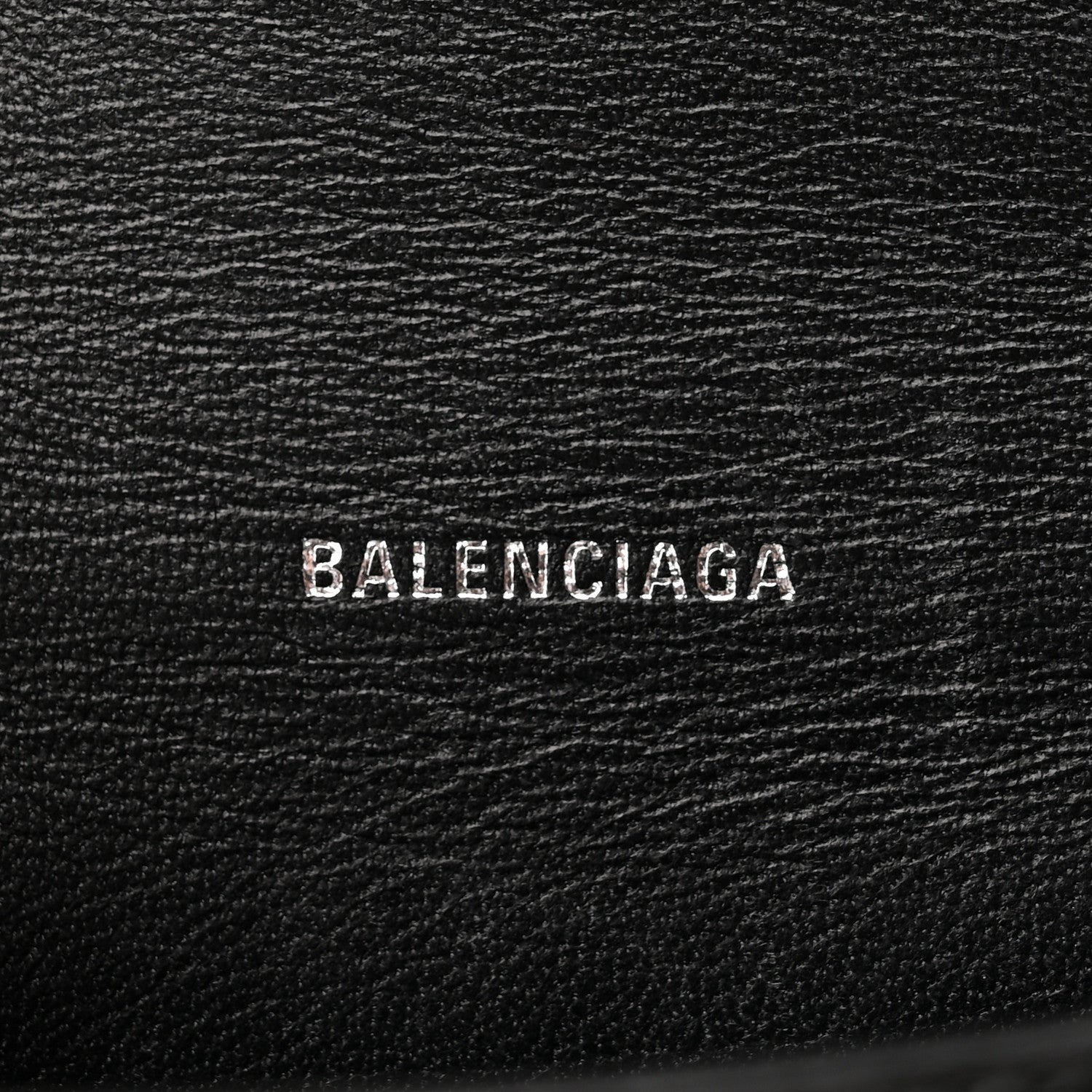 Balenciaga Calfskin Graffiti Logo Monochrome Crocodile Embossed Hourglass Top Handle Bag XS Black 6 of 14