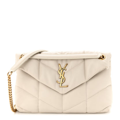 Saint Laurent Lambskin Quilted Small Loulou Puffer Monogram Chain Satchel Crema Soft 1 of 17