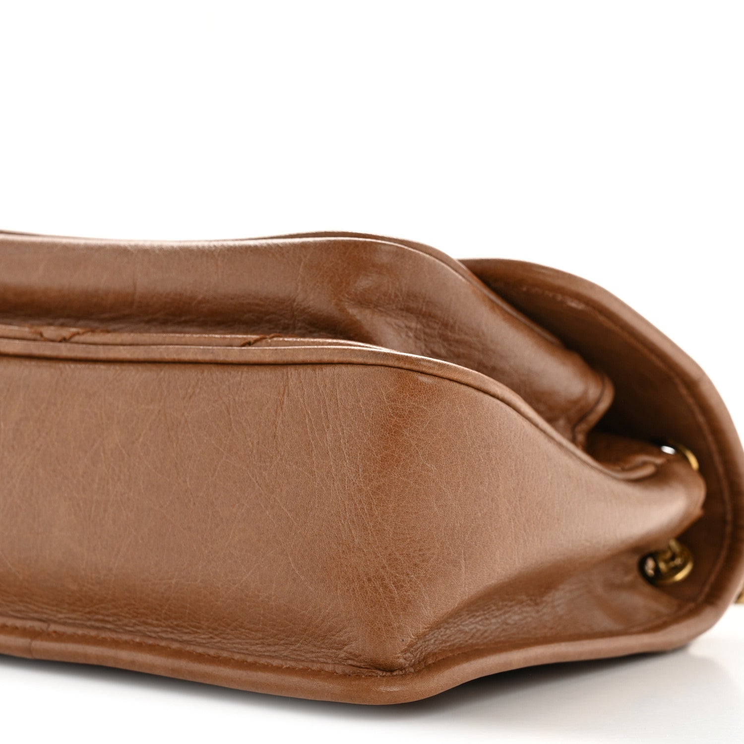 Saint Laurent Crinkled Calfskin Matelasse Monogram Baby Niki Chain Satchel Light Caramel 10 of 10