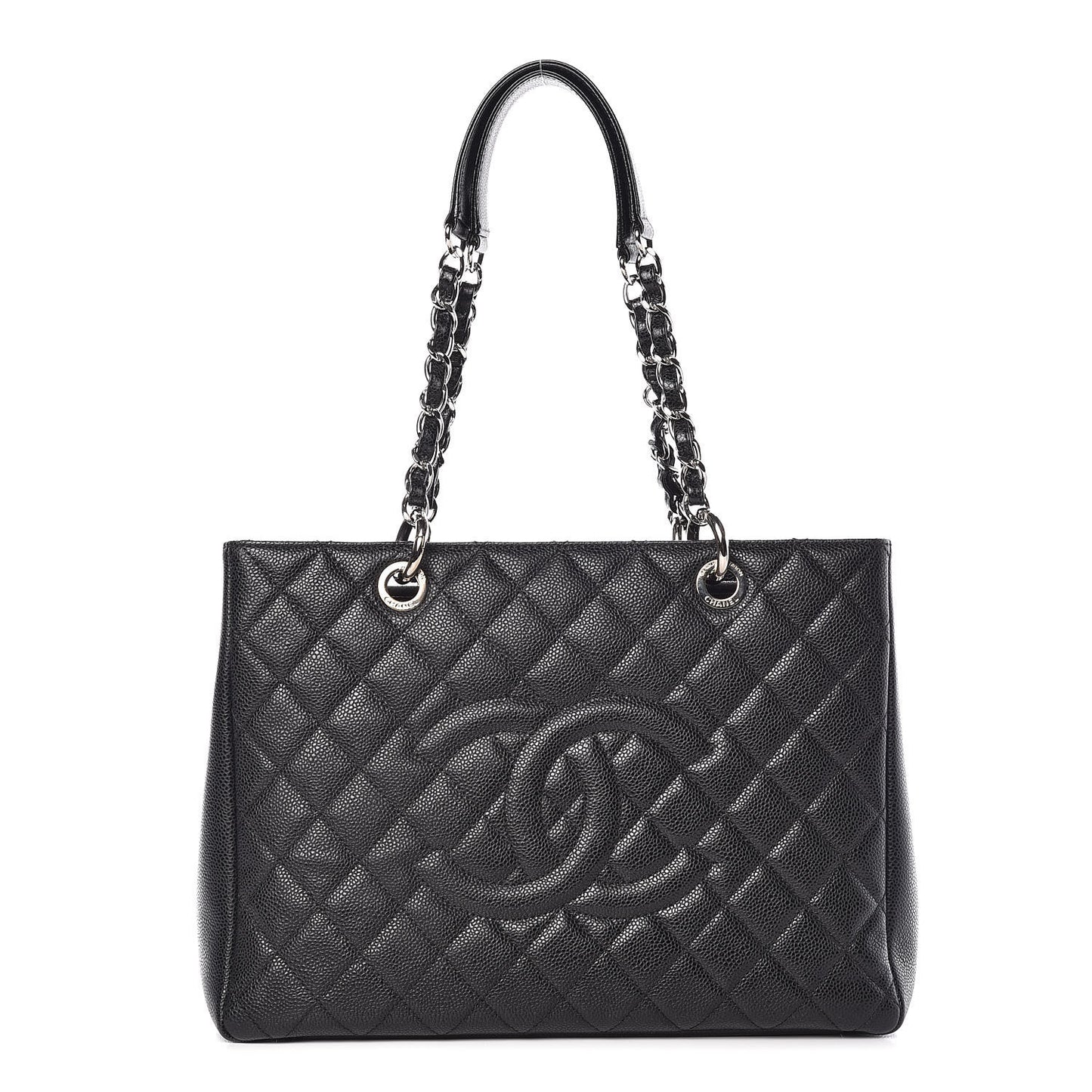 Caviar Quilted Grand Shopping Tote GST Black