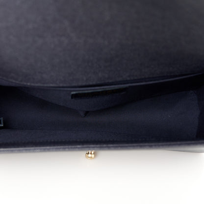 Chanel Caviar Quilted Medium Boy Flap Dark Navy Blue 5 of 10