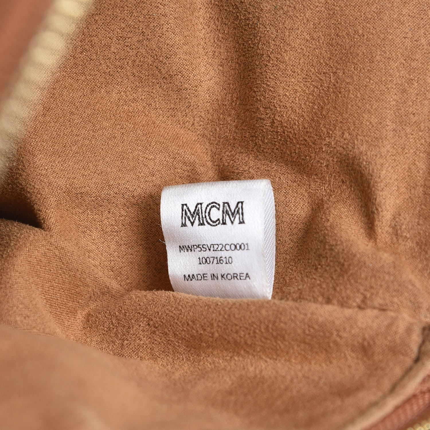 MCM Visetos Liz Shopper Tote Pouch Cognac 7 of 8
