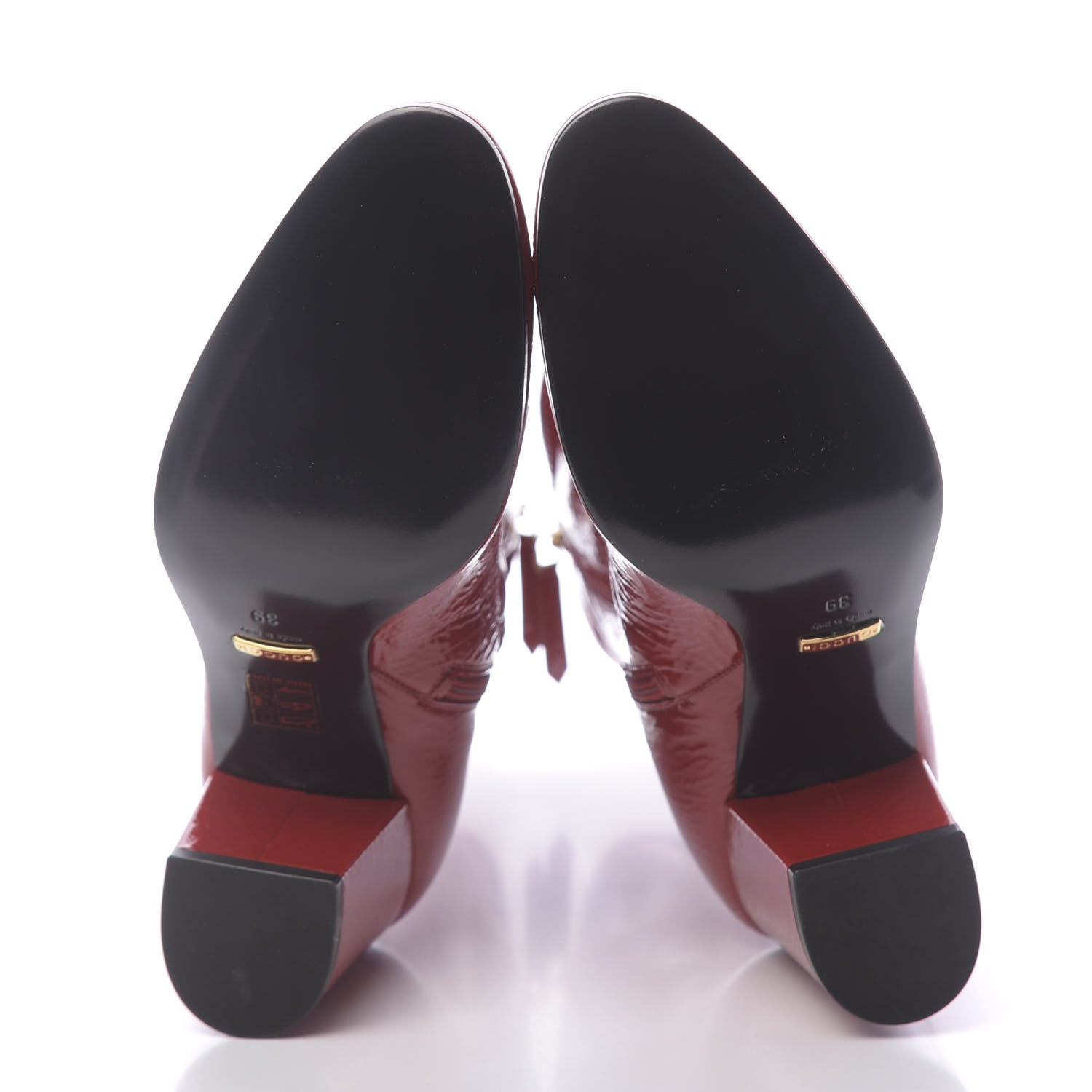 Gucci Patent Calfskin Stretch Boots 39 Hibiscus Red 5 of 7