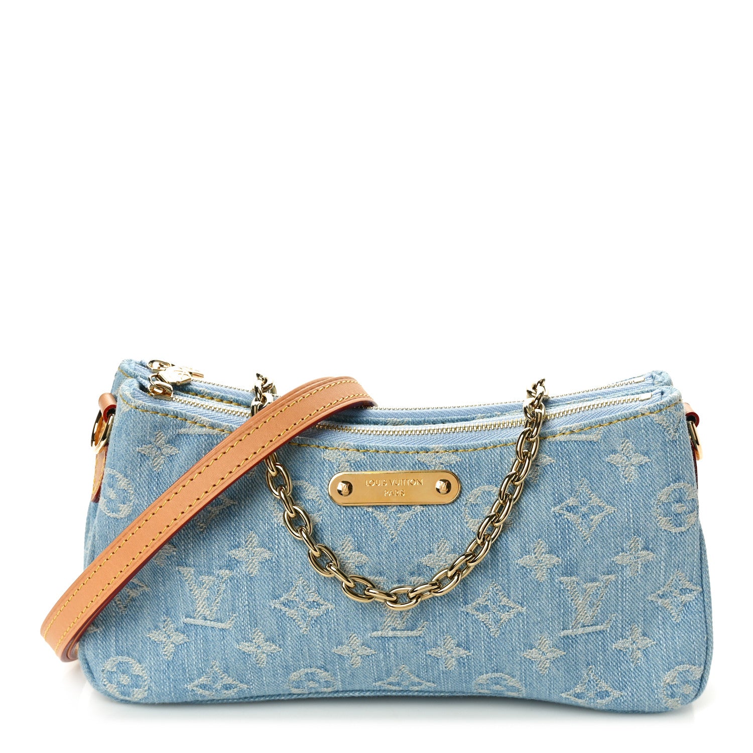 Louis Vuitton Monogram Denim Liv Pochette Sky Blue 1 of 10