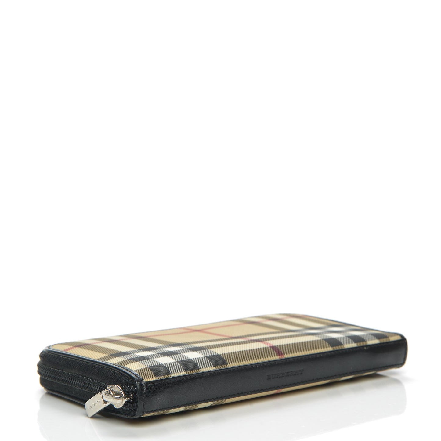 House Check Large Ziggy Zip Around Wallet Black