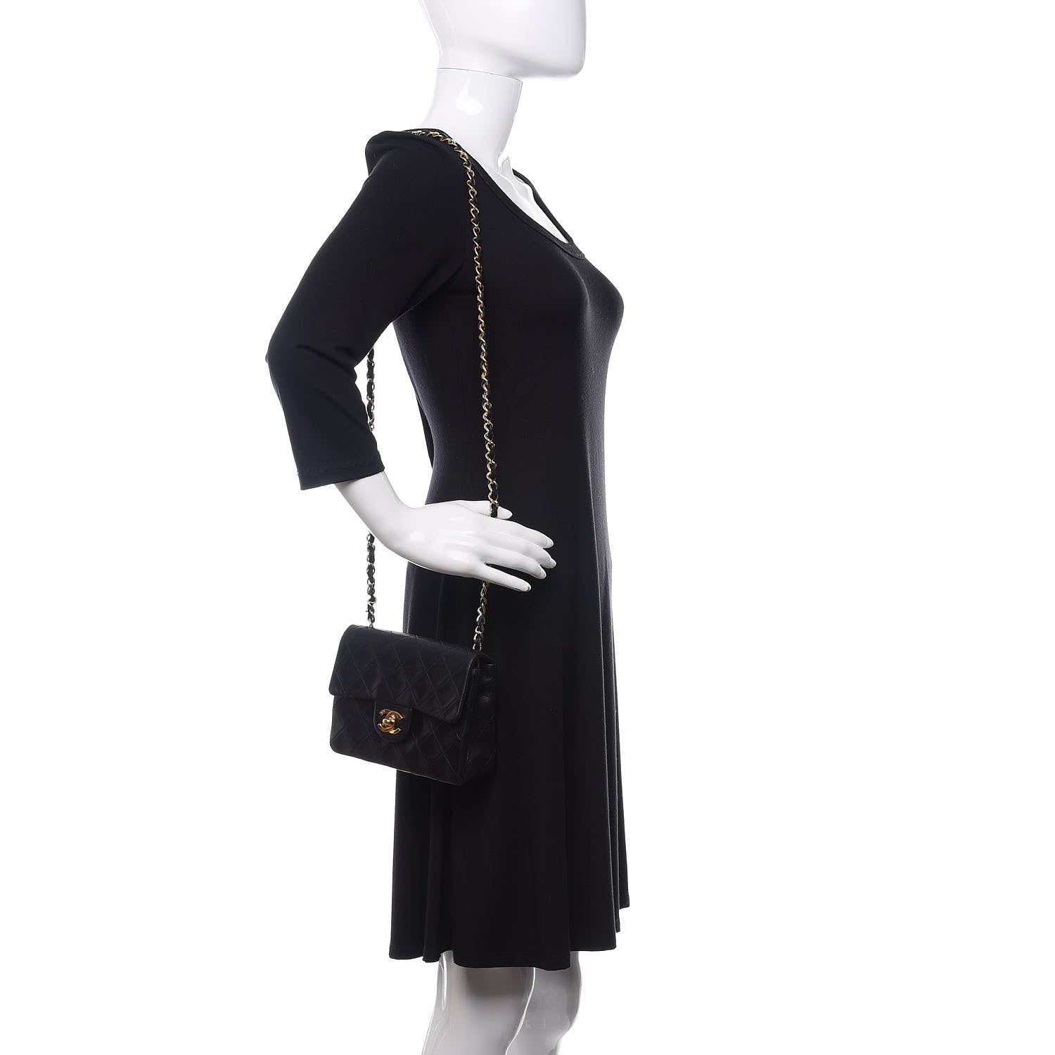 Chanel Lambskin Quilted Mini Square Flap Black 2 of 12