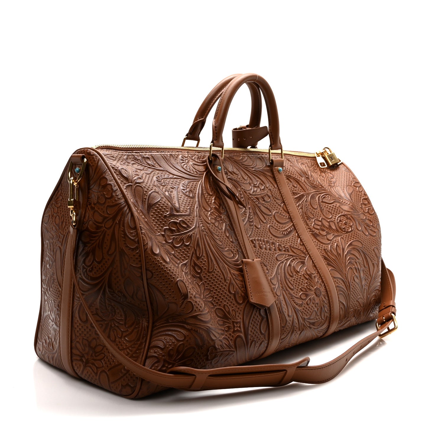 Supple Calfskin Embossed Virginia Cowboy Bandouliere 50 Brown