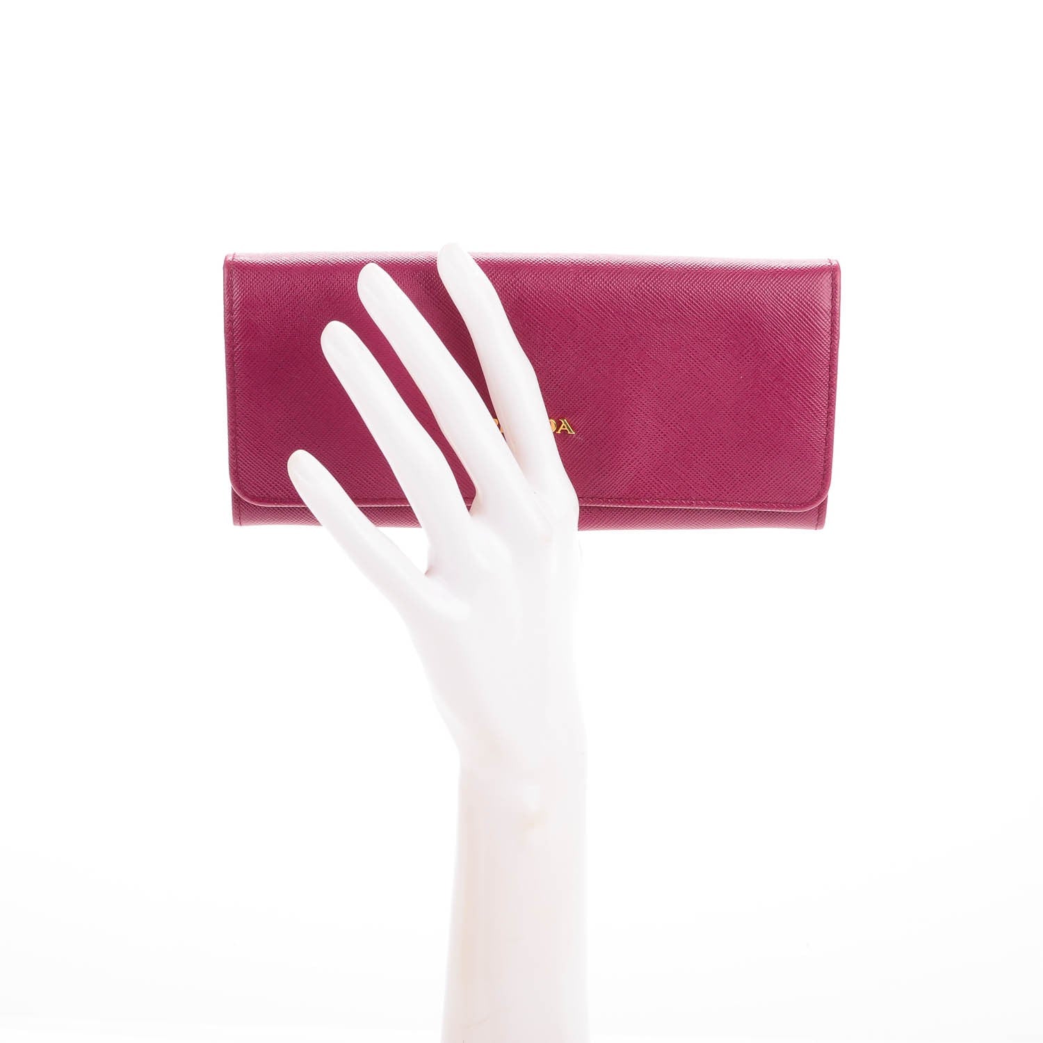 Prada Saffiano Metal Continental Flap Wallet Ametista 2 of 7