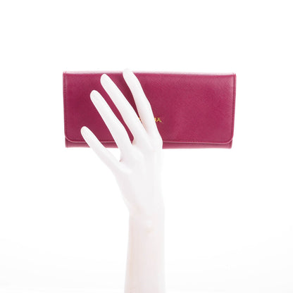 Prada Saffiano Metal Continental Flap Wallet Ametista 2 of 7