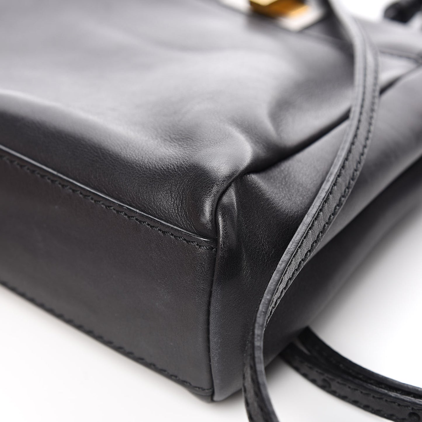 Vitello Saddle Mini Peekaboo Iconic Satchel Black