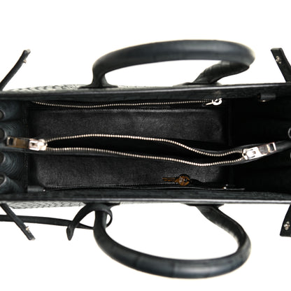 Saint Laurent Calfskin Crocodile Embossed Small Sac De Jour Dusty Black 5 of 18