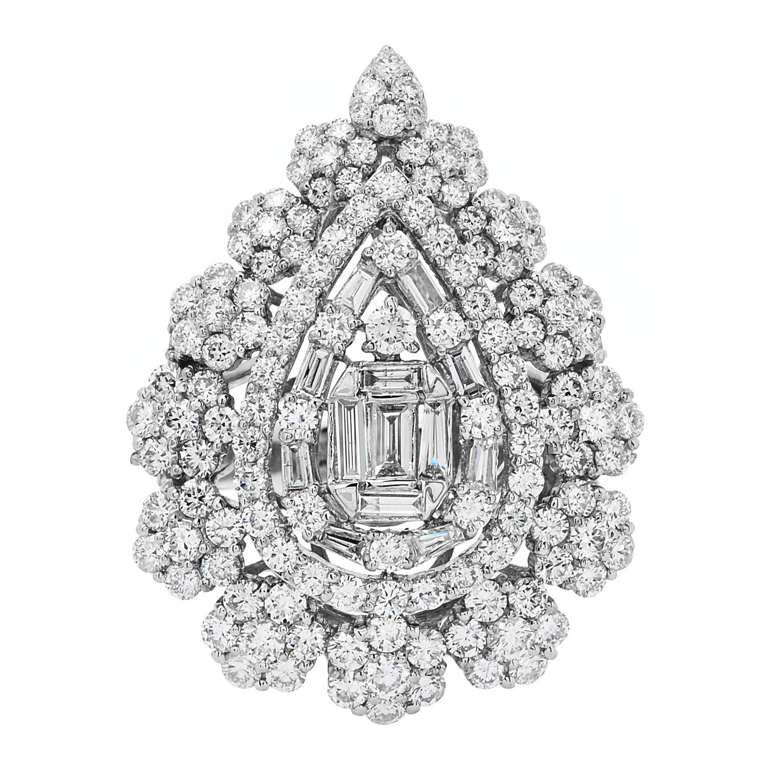 Parker & West by FASHIONPHILE 18K White Gold Diamond 4.70ctw Multi Shape Cocktail Ring  56 7.5 1 of 9