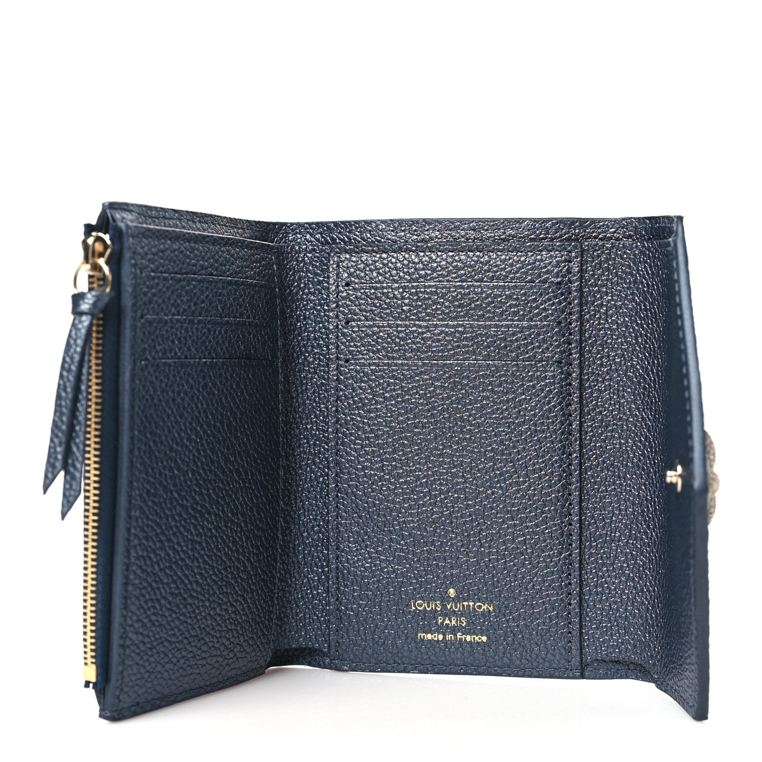 Louis Vuitton Empreinte Monogram Flower Victorine Wallet Navy Blue 5 of 7
