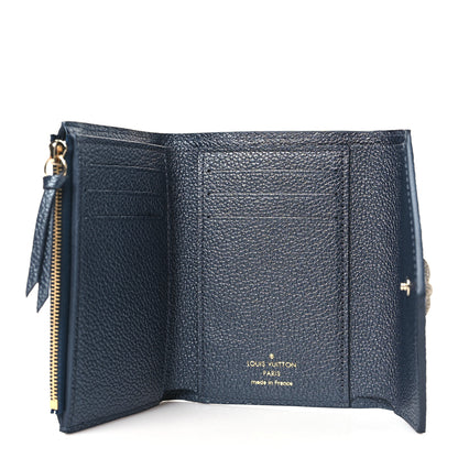 Louis Vuitton Empreinte Monogram Flower Victorine Wallet Navy Blue 5 of 7