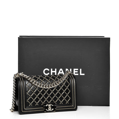 Chanel Lambskin Chain Quilted Medium Boy Flap Black 8 of 8