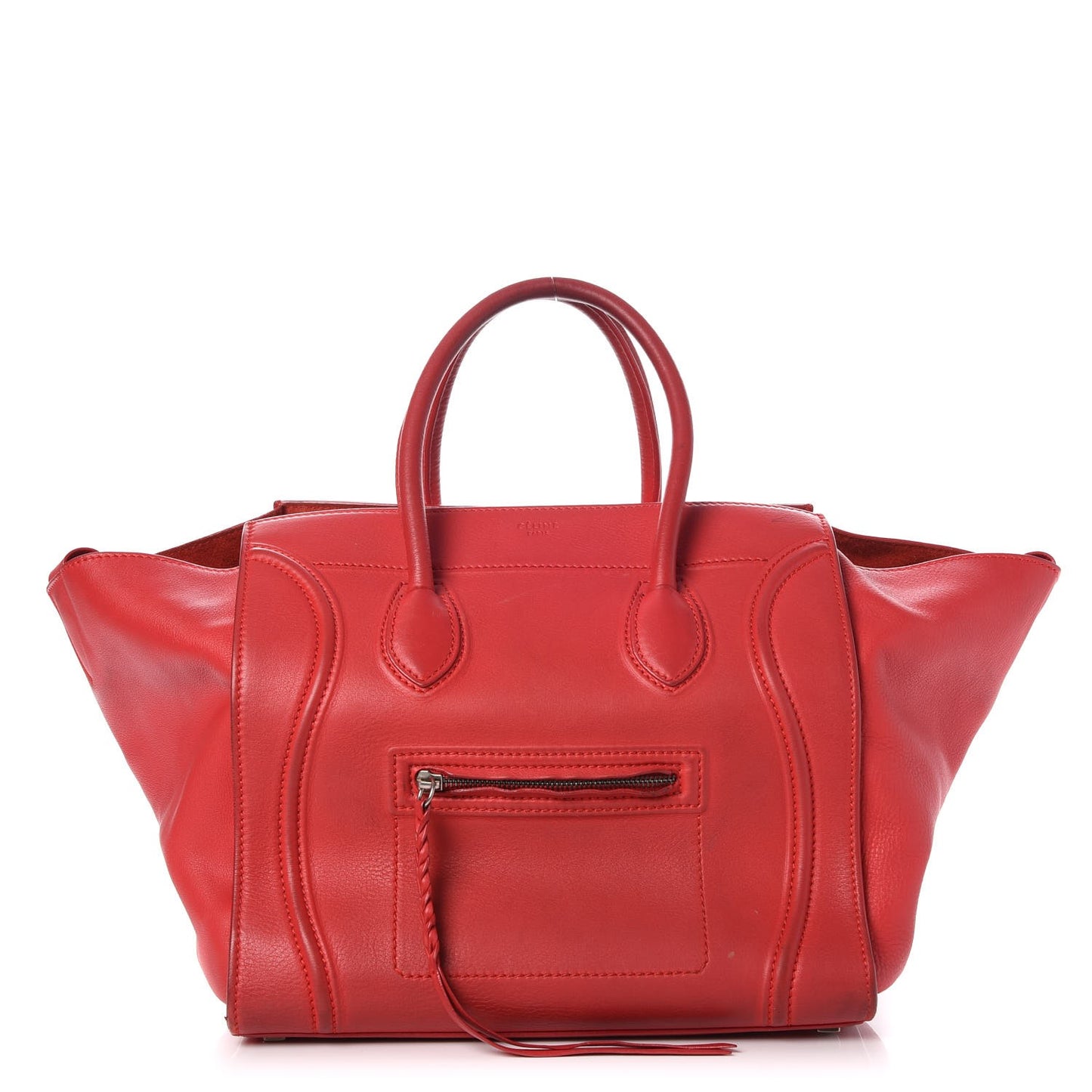 Supple Calfskin Medium Phantom Luggage Vermillion