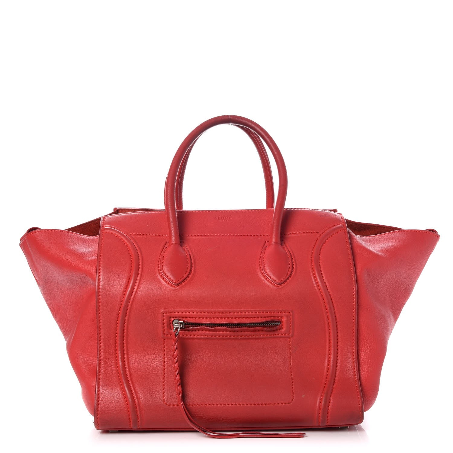 Celine Supple Calfskin Medium Phantom Luggage Vermillion 1 of 18
