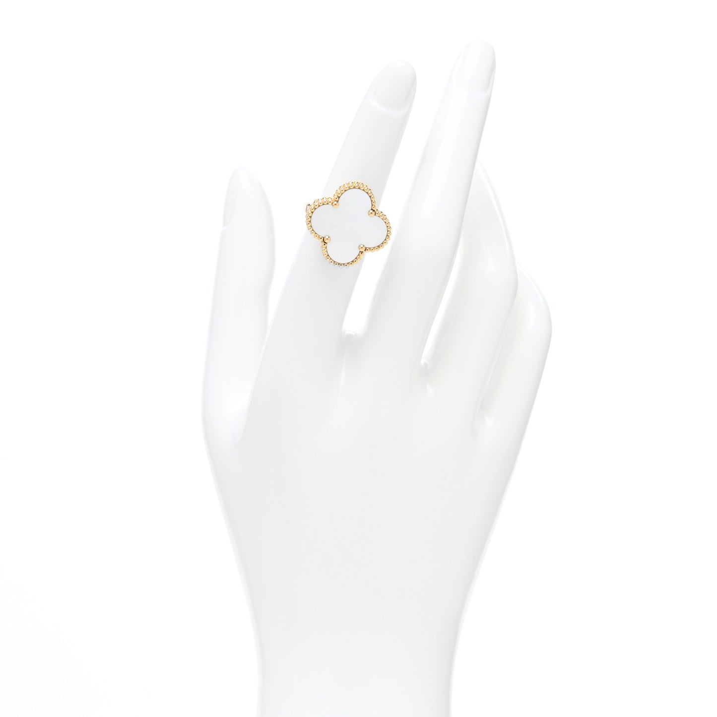 18K Yellow Gold Mother of Pearl Magic Alhambra Ring 49 5
