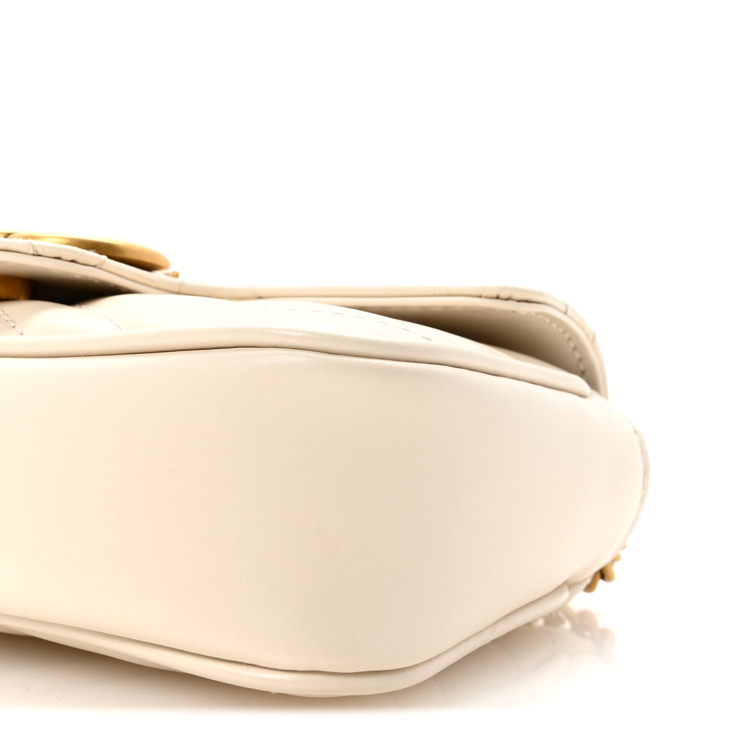 Calfskin Matelasse Super Mini GG Marmont Shoulder Bag White