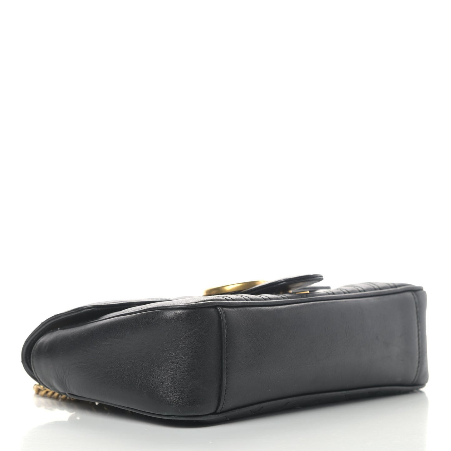 Calfskin Matelasse Small GG Marmont Shoulder Bag Black