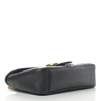 Gucci Calfskin Matelasse Small GG Marmont Shoulder Bag Black 3 of 9