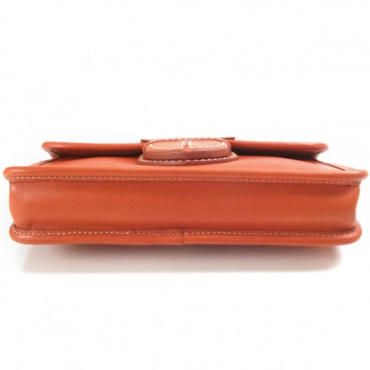 Prada Leather Pushlock Clutch Papaya 4 of 9