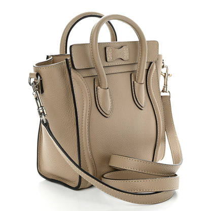 Celine Drummed Calfskin Nano Luggage Dune 3 of 10