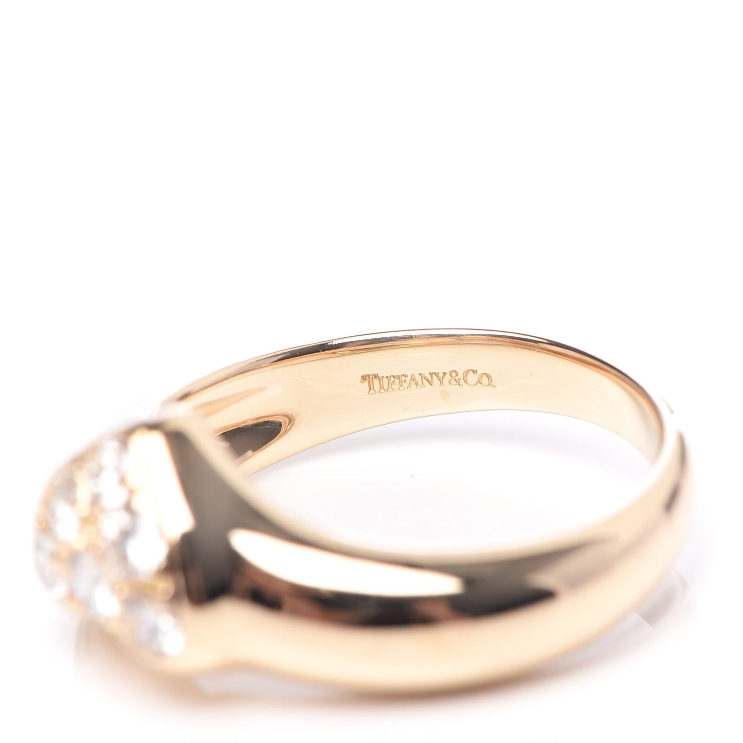 18K Yellow Gold Diamond Heart Band Ring 49 5
