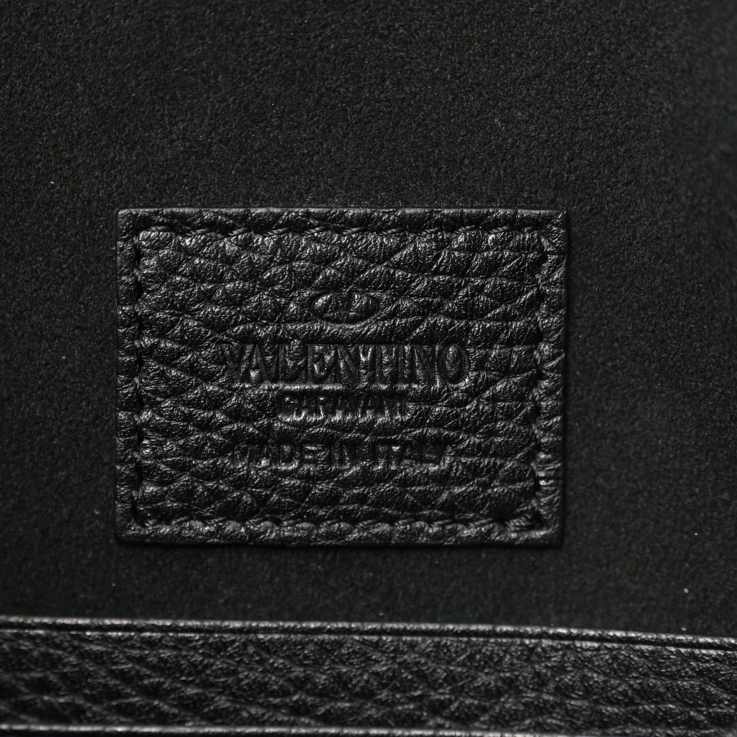 Pebbled Calfskin Large Rockstud Envelope Clutch Black