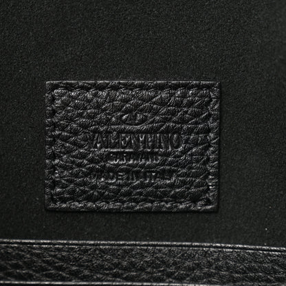 Valentino Garavani Pebbled Calfskin Large Rockstud Envelope Clutch Black 6 of 7