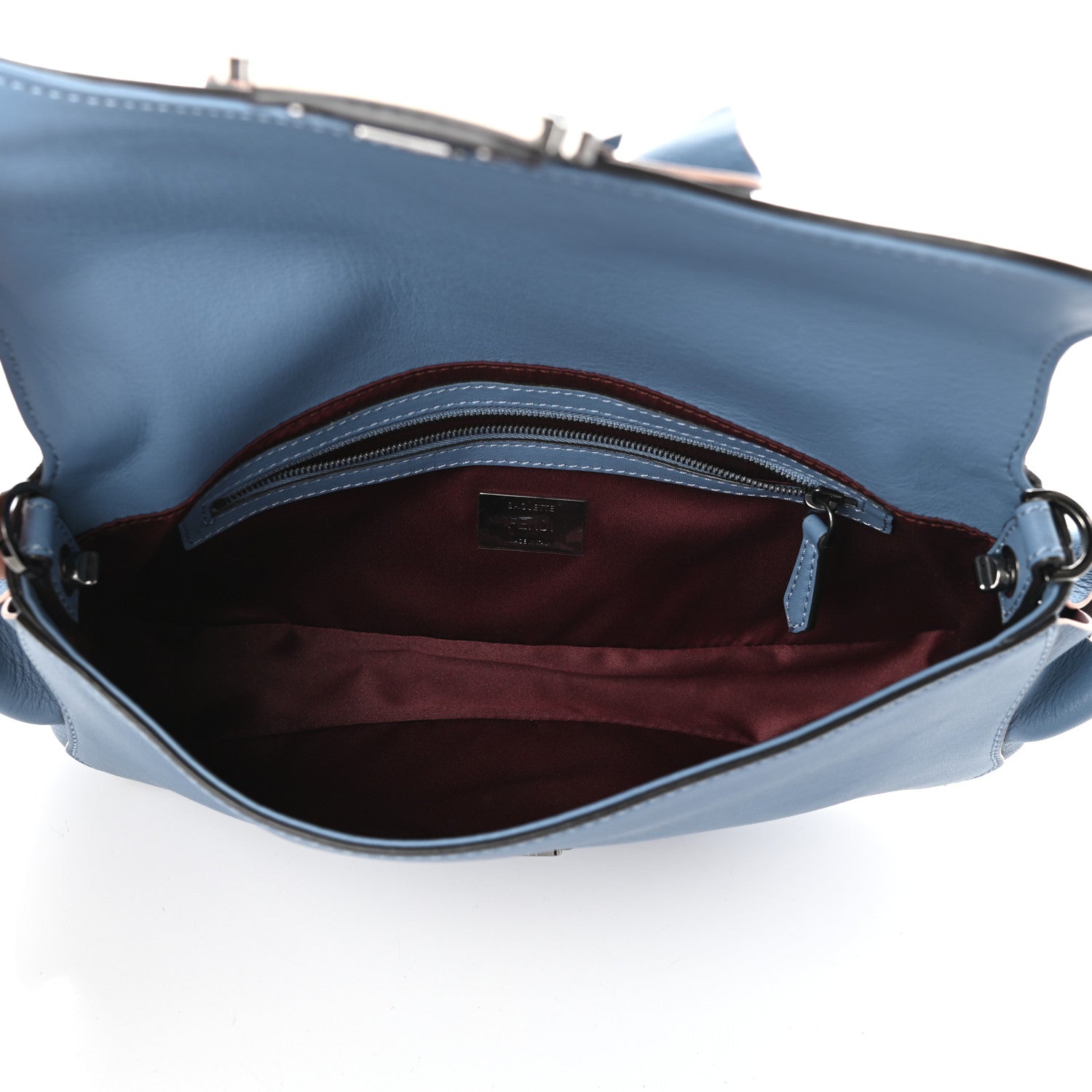 Fendi Calfskin Waves Baguette Blue 5 of 9