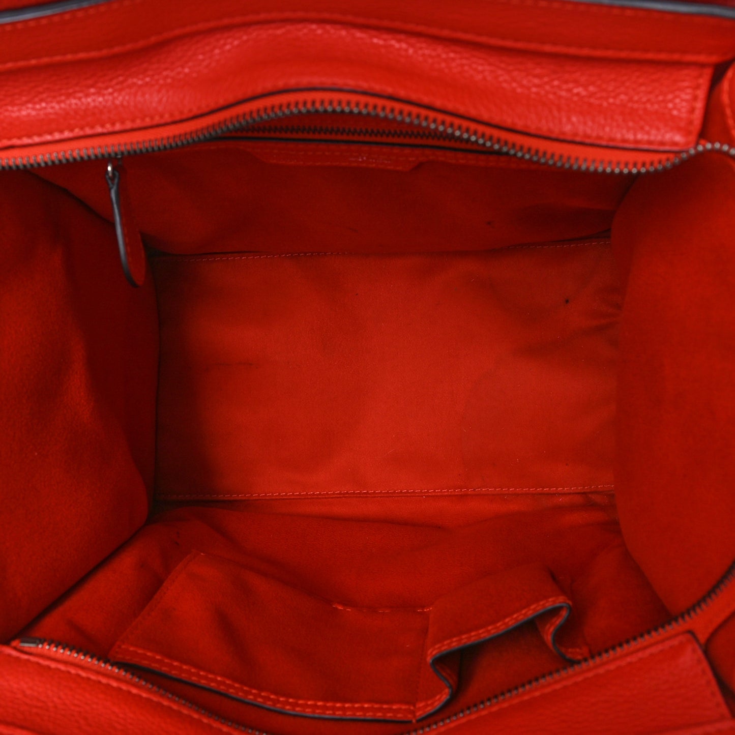 Drummed Calfskin Mini Luggage Vermillion