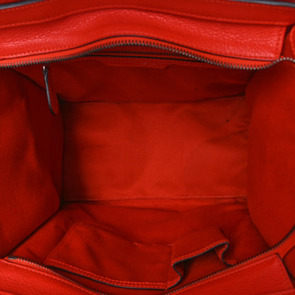 Celine Drummed Calfskin Mini Luggage Vermillion 4 of 10