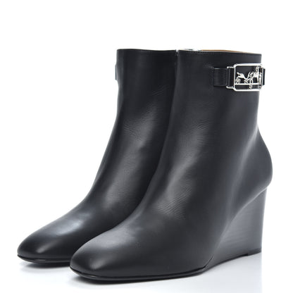 Hermes Calfskin Andrene Ankle Boots 38.5 Black 3 of 8