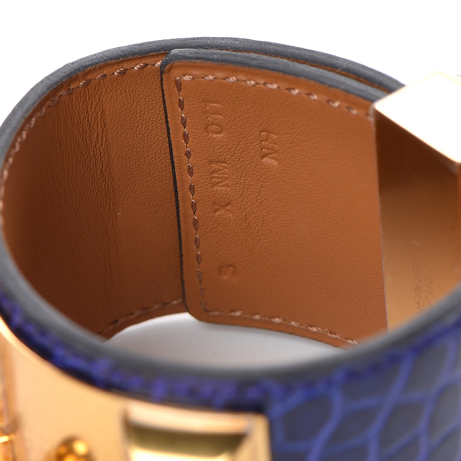 Hermes Shiny Alligator Collier De Chien CDC Bracelet S Bleu Electrique 5 of 6