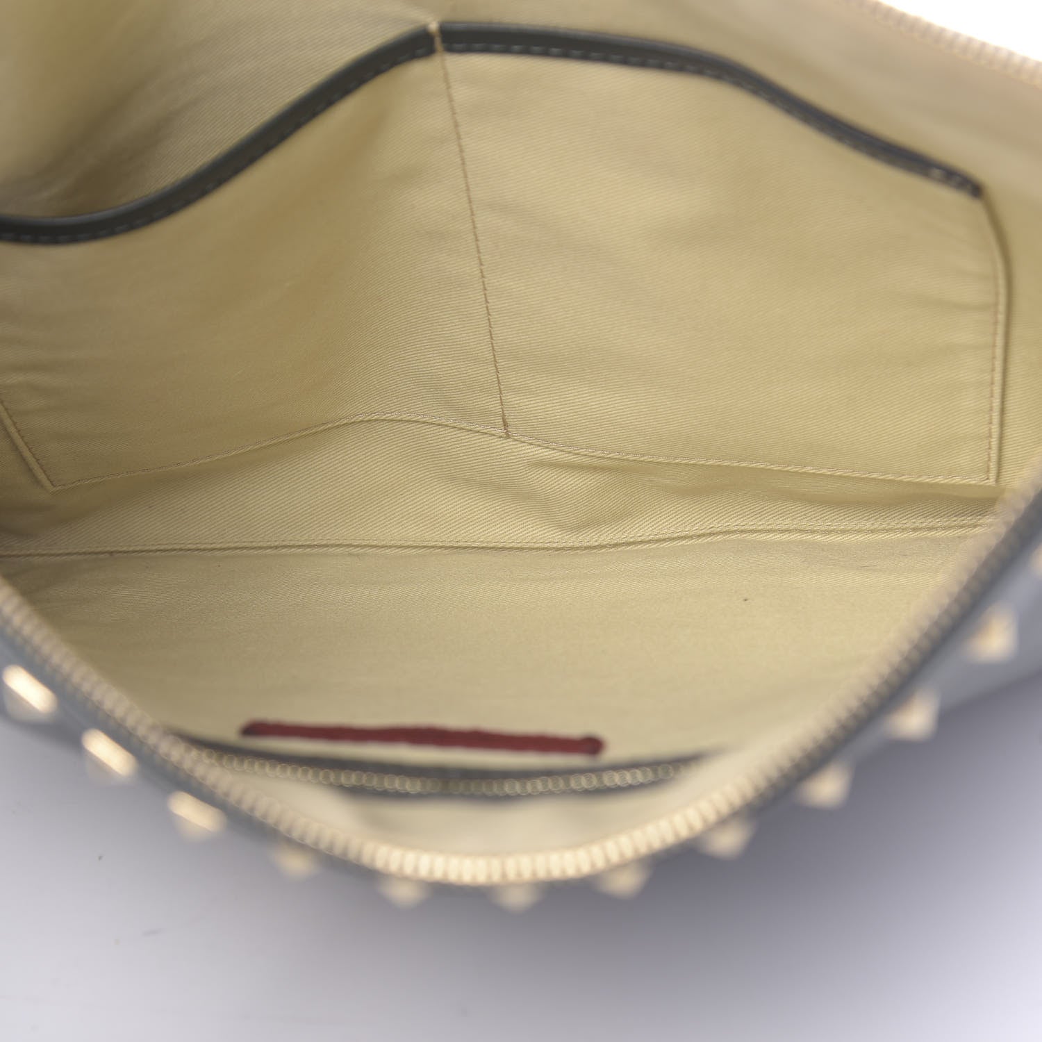 Valentino Garavani Vitello Oversized Rockstud Zip Wristlet Pouch Deep Green 5 of 9