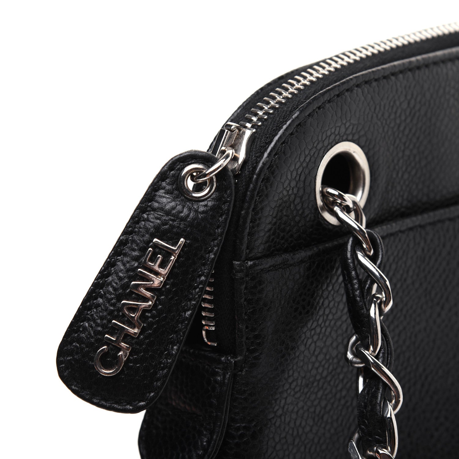 Chanel Caviar Logo Shoulder Bag Black 12 of 21