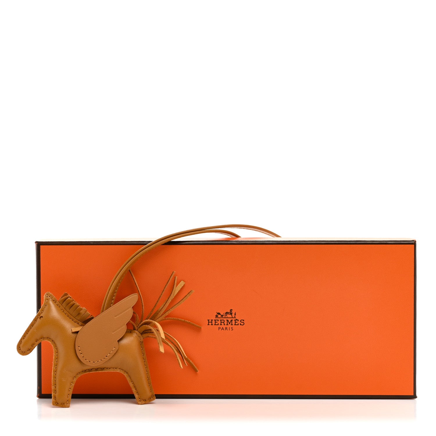 Hermes Milo Lambskin Grigri Rodeo Pegase Horse Bag Charm PM Sesame 5 of 5