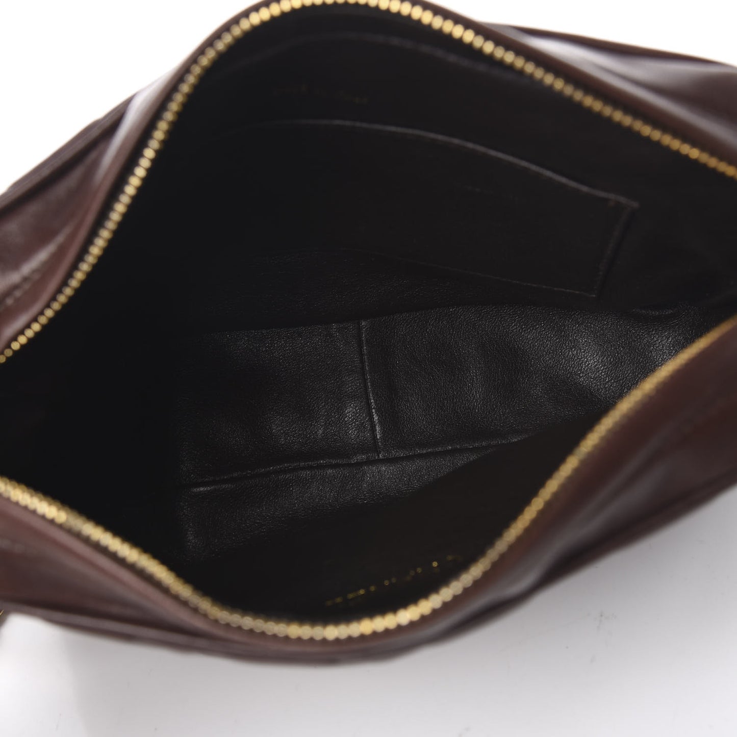 Lambskin Quilted Camera Case Brown