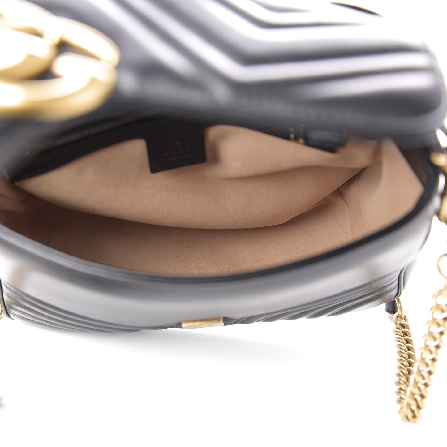 Calfskin Matelasse Small GG Marmont Top Handle Shoulder Bag Black