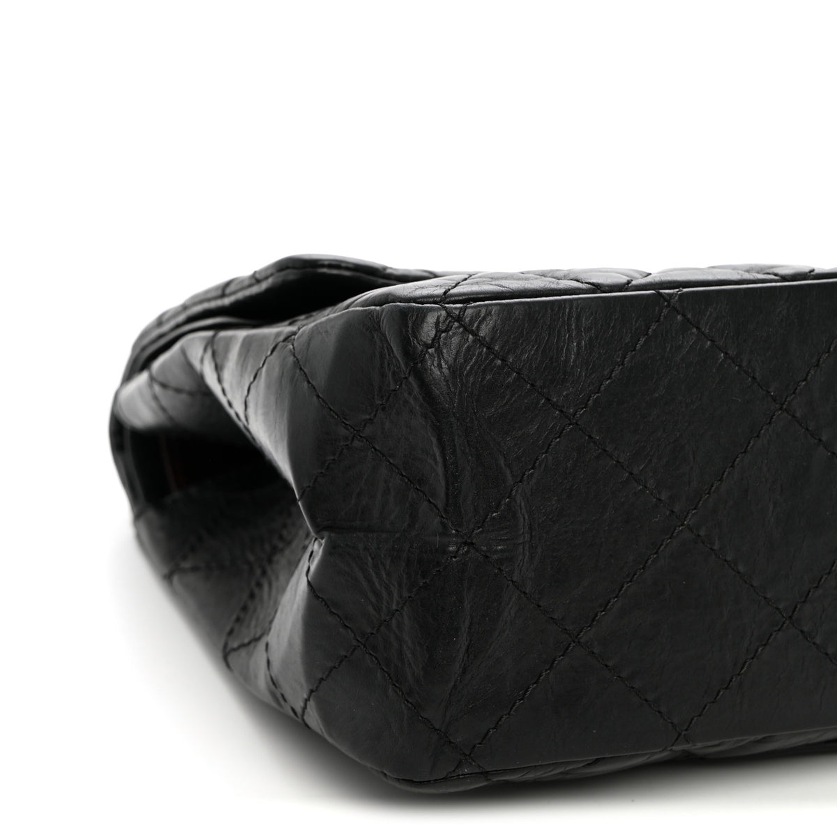 Aged Calfskin Quilted 2.55 Reissue 227 Flap Black