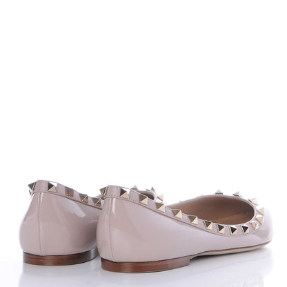 Valentino Garavani Patent Rockstud Ballerina Flats 39 Poudre 4 of 8