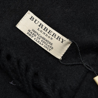 Burberry Cashmere Embroidered Fringe Scarf Black 4 of 5