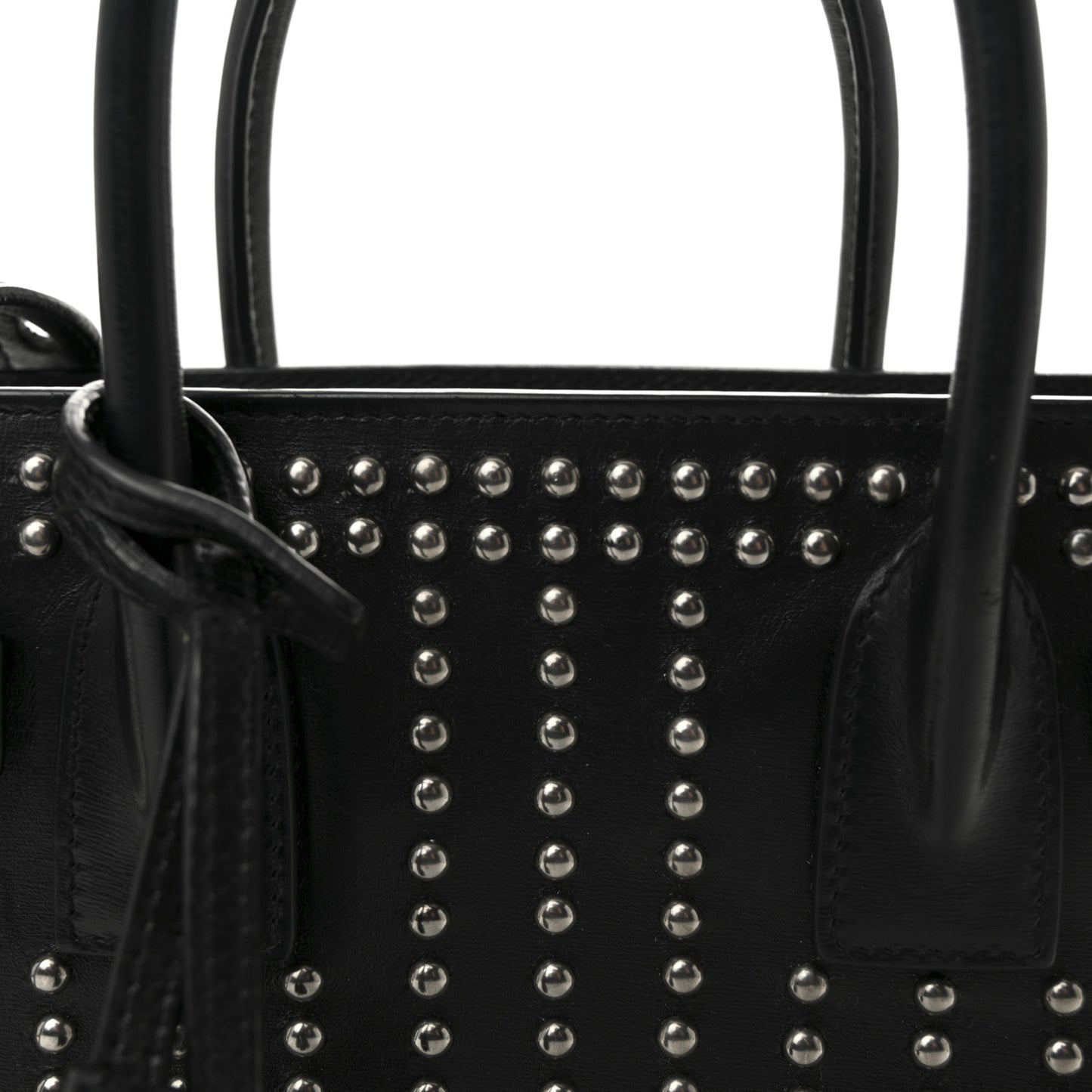 Smooth Calfskin Studded Small Sac De Jour Black