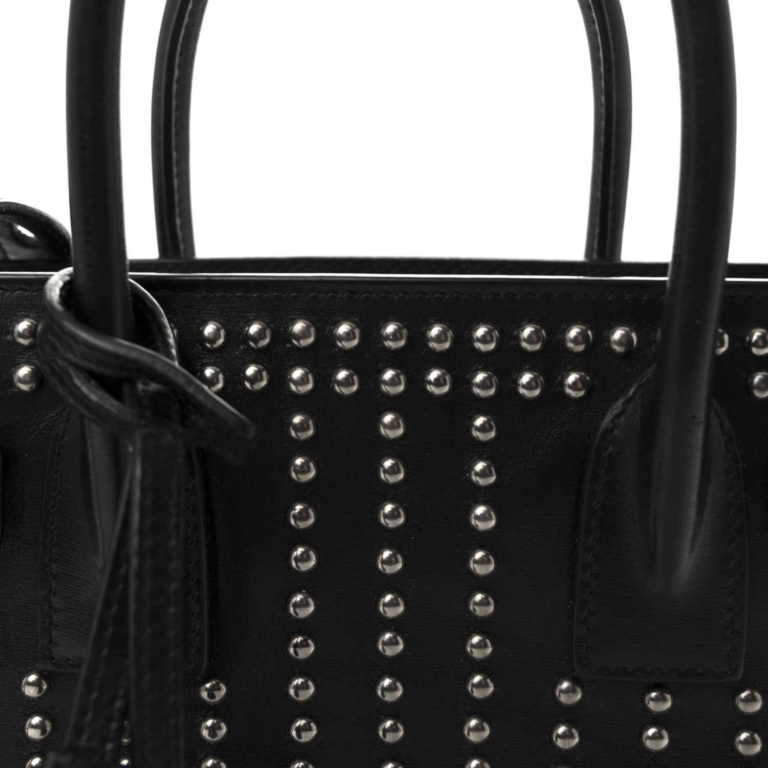 Saint Laurent Smooth Calfskin Studded Small Sac De Jour Black 7 of 9