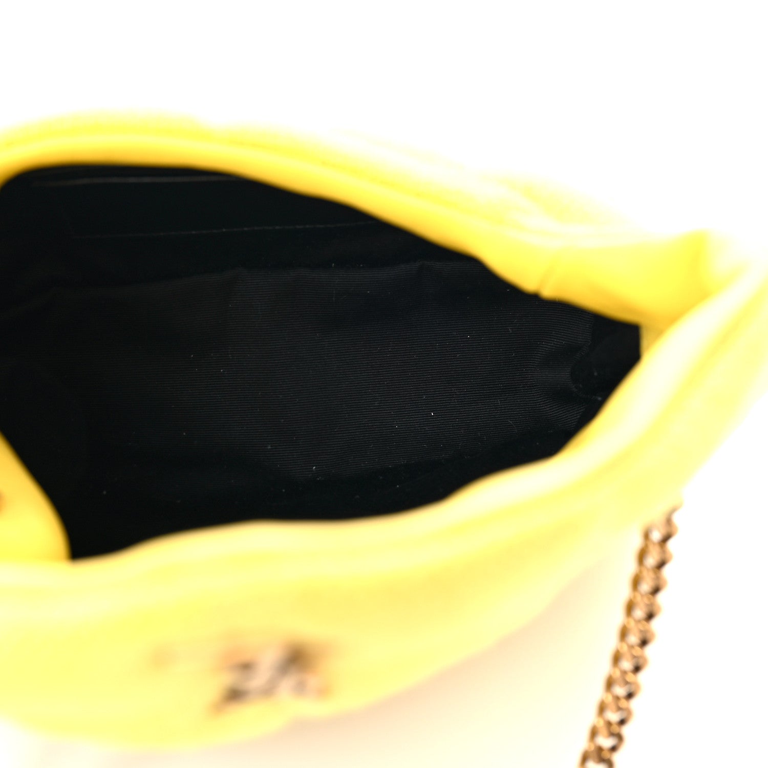 Saint Laurent Canvas Quilted Toy Loulou Puffer Monogram Chain Satchel Jaune Citron 4 of 9