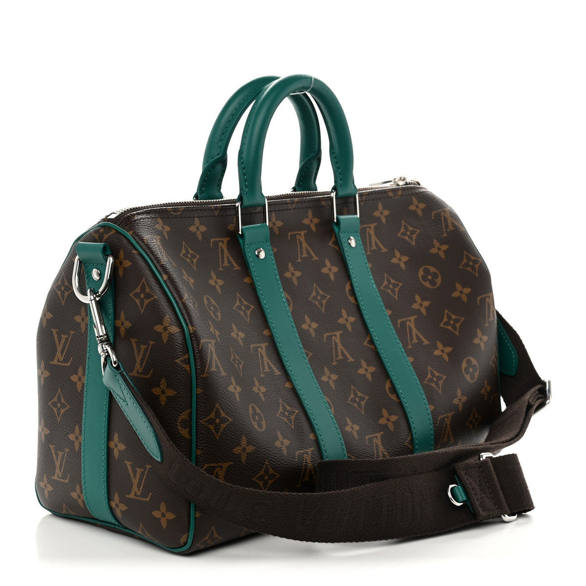Louis Vuitton Monogram Macassar Keepall Bandouliere 35 Borneo Green 3 of 9