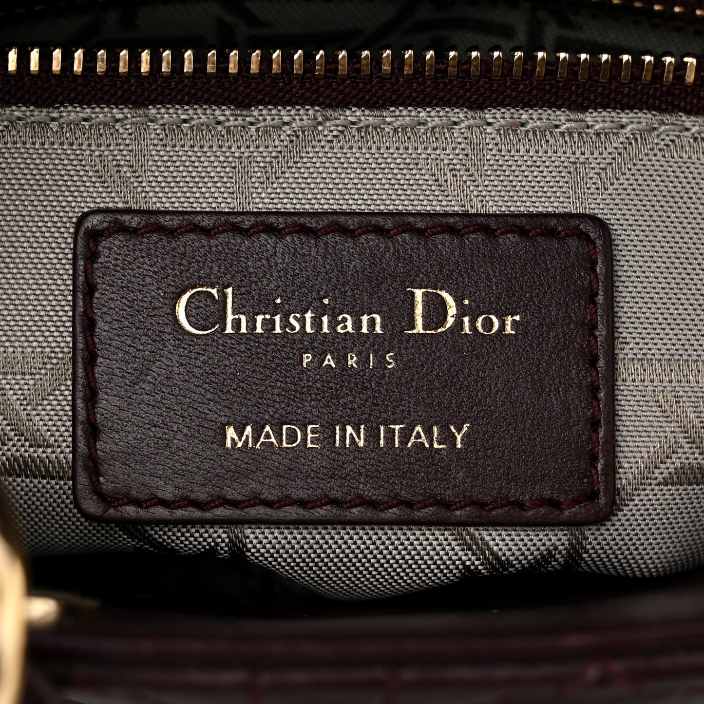 Lambskin Cannage Small Lucky Badges My Lady Dior Burgundy