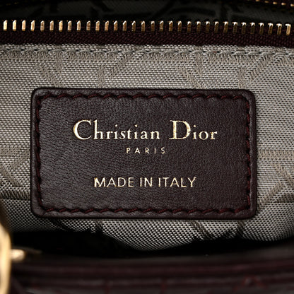 Christian Dior Lambskin Cannage Small Lucky Badges My Lady Dior Burgundy 7 of 11
